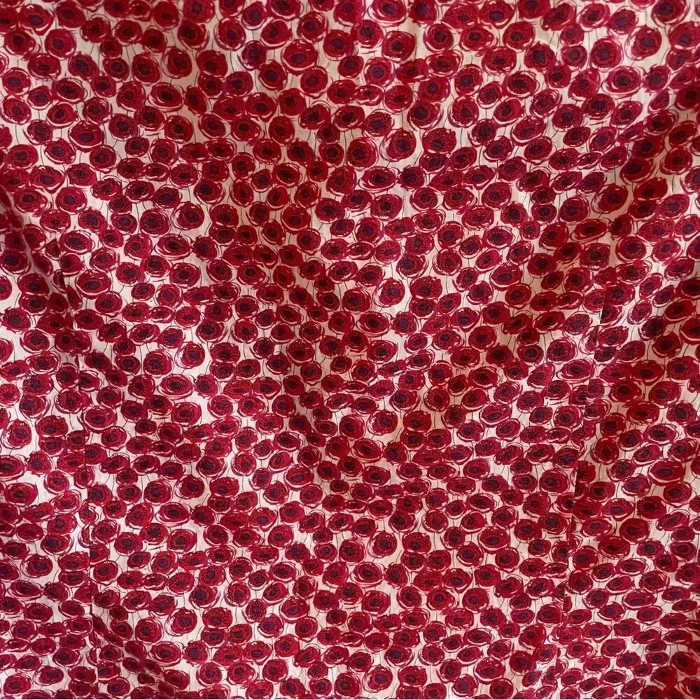 LIBERTY ART FABRIC Cotton Floral Print Button Front Shirt Blouse XS